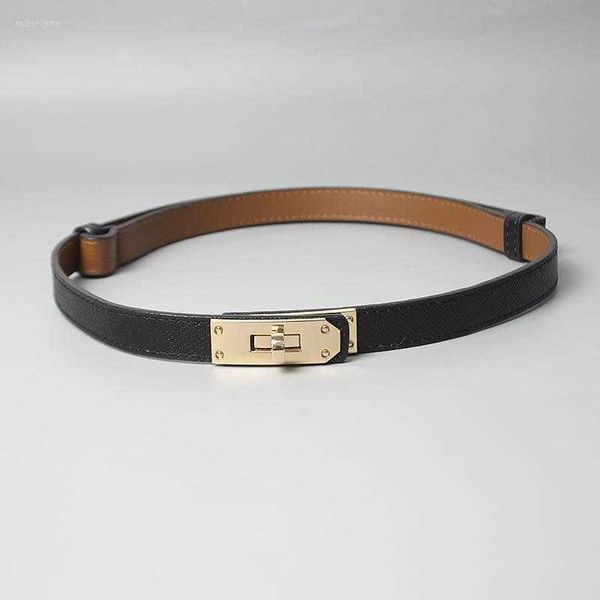 

belts kelly belt women's leather 100 matching dress waist closing decoration suit pants thin h sealbelts emel22 lj82, Black;green