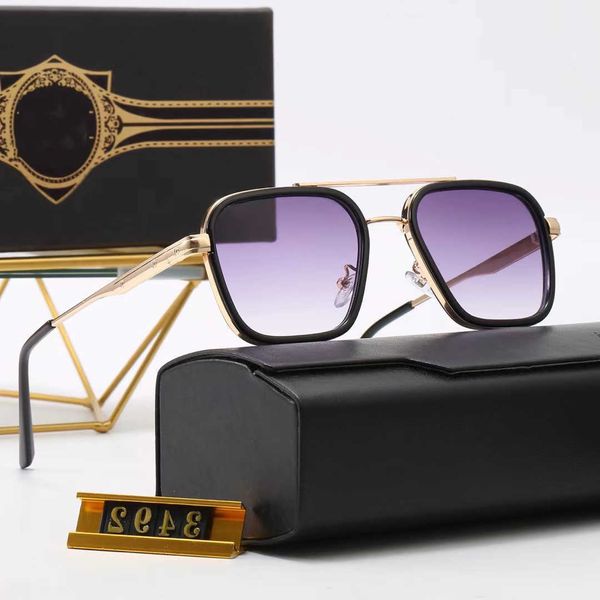

original vintage classic square pilot style sunglasses for men brand design sun glasses with case dita irex, White;black