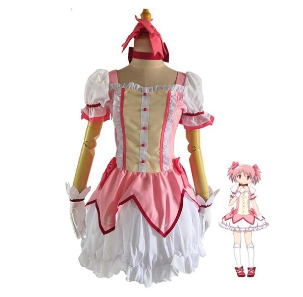 

new anime costume puella magi madoka magica magical girl kaname madoka cosplay pink dress halloween costumes for women custom made1345678, Black