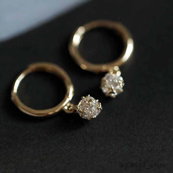 

charm shiny exquisite ball earrings for women 925 sterling silver gold earrings r230819, Golden