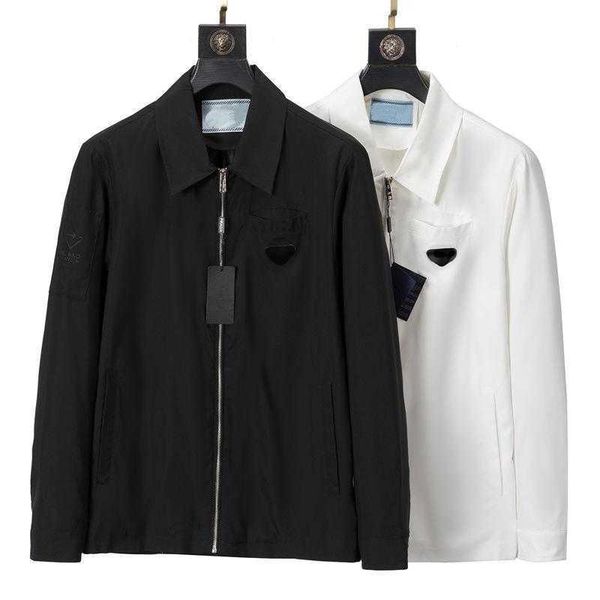 

winter business casual men jackets logo embroidered parka designer jacket nylon zipper coat mens trench coats 002, Black;brown
