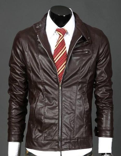 

latest men leather jackets concise slim fit jackets casual leather short jackets be yong and lordly comfortable jackets9891687, Black