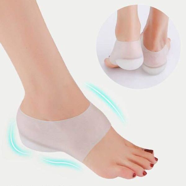

shoe parts accessories 1pair silicone height increasing pad heel insole cushion soles invisible socks 230818, White;pink