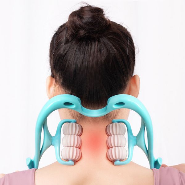 

other massage items cervical spine massager swan shape six-wheel neck shoulder massager roller pressing manual massage cervical spine health