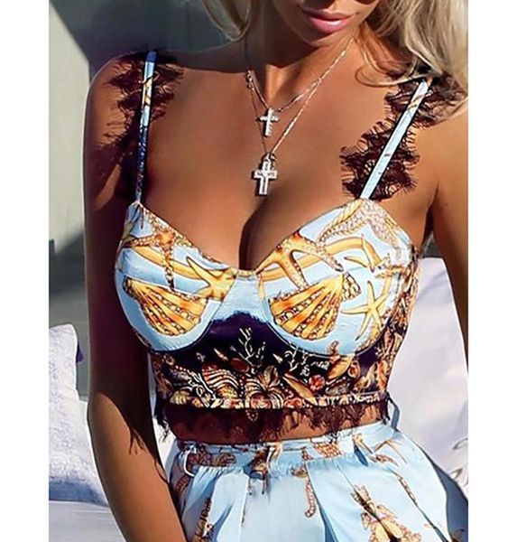 

two piece dress set for women sleeveless lace inlaid print tank pleated dress fashion casual two piece set two pieces3005542, White