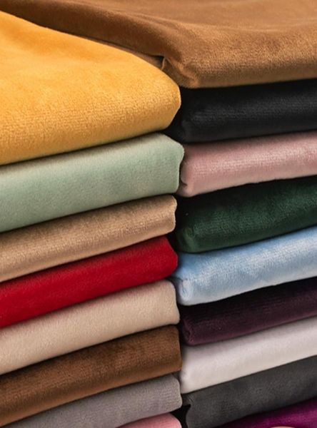 

wide 155cm grey crushed silk teal velvet sofa curtains cloth upholstery fabric by the half yard pleuche couches material5097244, Black;white