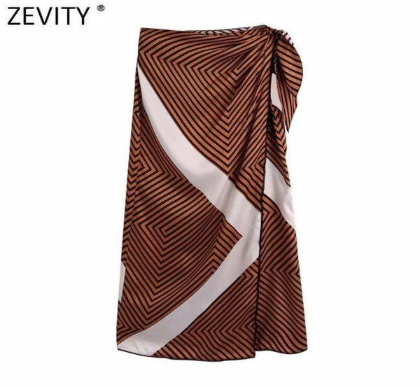 

skirts women vintage irregular geometric print bow tied sarong midi skirt faldas mujer female casual straight vestido8948608, Black