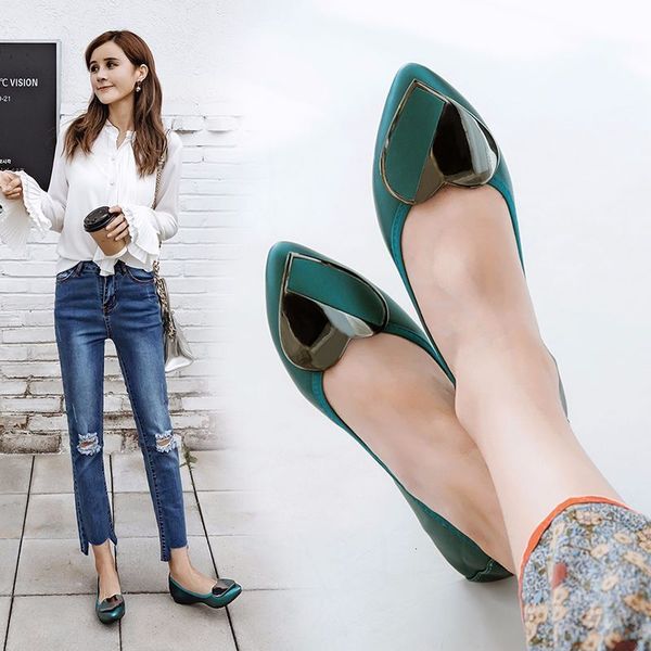 

dress shoes luxury shoe designers flats casual boat fashion loafers metal decoration pointed lowcut slipon ladies 3441 230818, Black