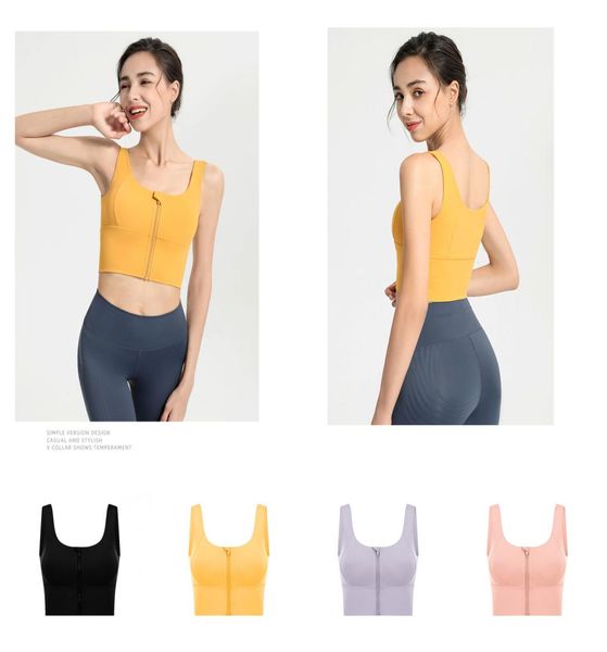 

women039s racerback zip front high support workout yoga sport bra5807223, Black