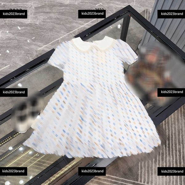 

kids clothing girl skirt lace edge decoration baby summer dress new product letter printing lapel dress complete labels, Red;yellow