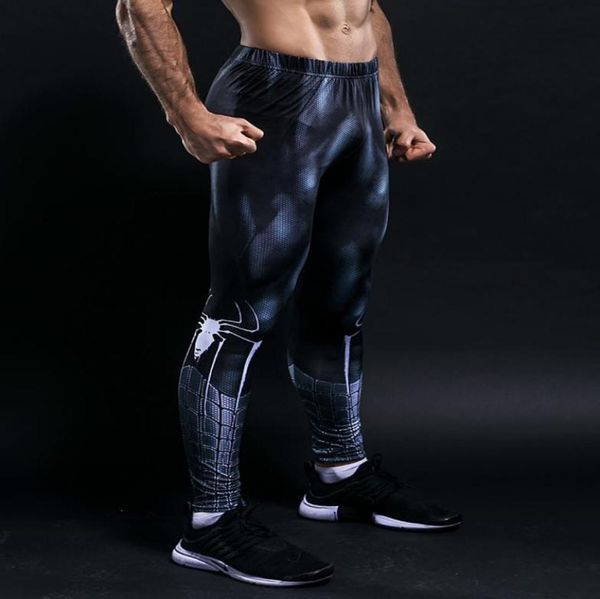 

skinny sweatpants for men fashion leggings men jogger 3d fitness superman elastic trousers compression pants4746942, Black
