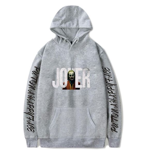 

suitable joker hoodies men women sweatshirts fashion casual hoodie autumn pullovers hip hop joker hip hop gray streetwear v195403062, Black