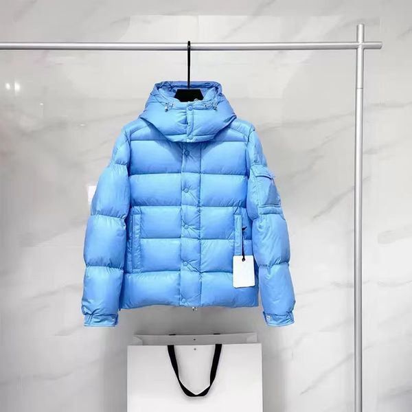 

winter jacket long sleeve down jackets geometric printed clothes mens puffer jacket down parkas women hooded black white blue size 1-5 2023