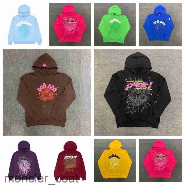 

mens hoodies sweatshirts 2023 new sky blue sp5der hoodie men women 1 hip hop young thug spider world wide print pullover hoodyxq42, Black