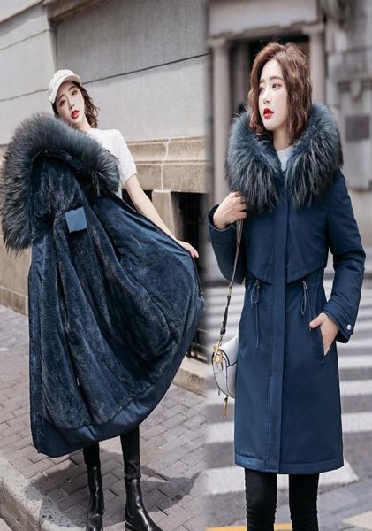 

hooded fur collar thick warm winter jackets coats womens wool liner long down parkas winter plus size jacket women snow coat 201004715875, Black;brown