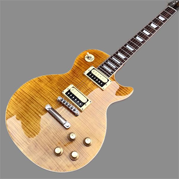 

electric guitar with maple rosewood fingerboard, 2 humbucking pickup, flame ing