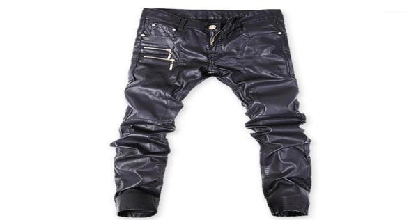 

men039s pants 2021 skinny men black leather pants male slim korean trousers3617247
