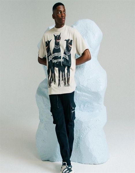 

thoroughbred tshirt hound print high street pure cotton washed distressed men women short sleeve t shirt 2205067664423, White;black