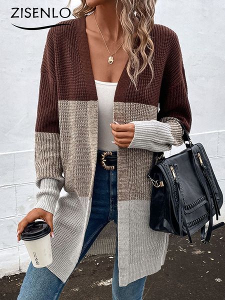 

womens knits tees cardigan for women autumn fashion long sleeved color collision sweater korean jerseys 230818, White