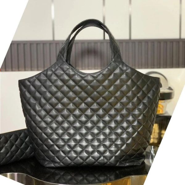 

designer women bag icare maxi ladies large handbags fashion leather black check the tote bages luxury lattice travel beach shopping shoulder