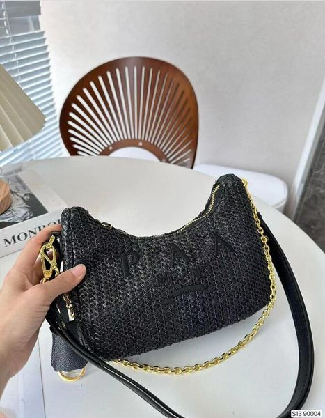 

woman straw bags nylon shoulder bags hobos handbags designer bag underarm bag chain purses designer crossbody baguettes lady small totes