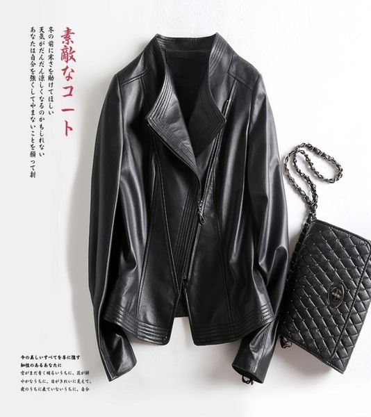 

nerazzurri black short faux leather biker jacket women long sleeve women fashion plus size coats women 3xl7xl 2010306882554