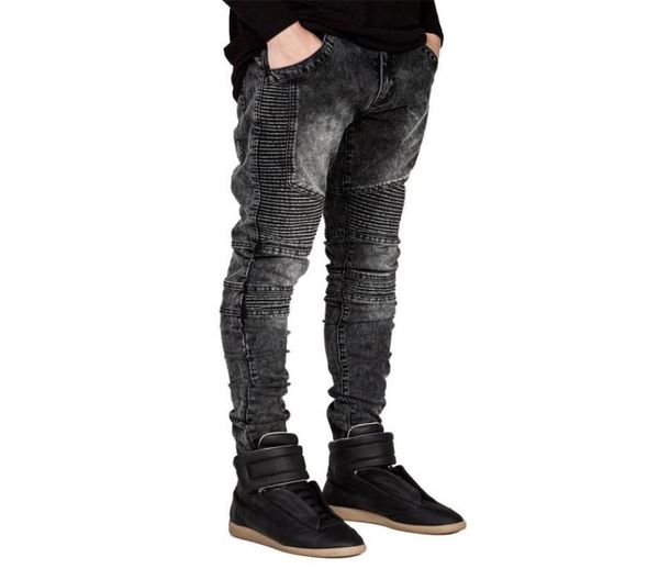 

wholemen jeans runway slim racer biker jeans fashion hiphop skinny jeans for men h02922658600, Blue