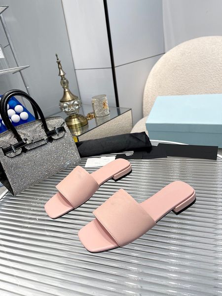 

sandals women designer slides slippers suede leather slide blue green canvas beige sable luxury slipper womens summer beach 0815, Black