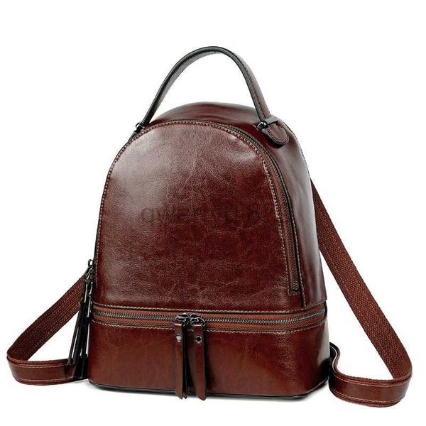 

designer bag women's oil wax denim backpack travel knapsack fashion casual genuine leather rucksack girls' school backpack qwertyu