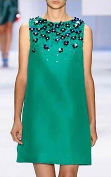 

beaded women shift dress sleeveless cat walk dresses 03030901986853, Black