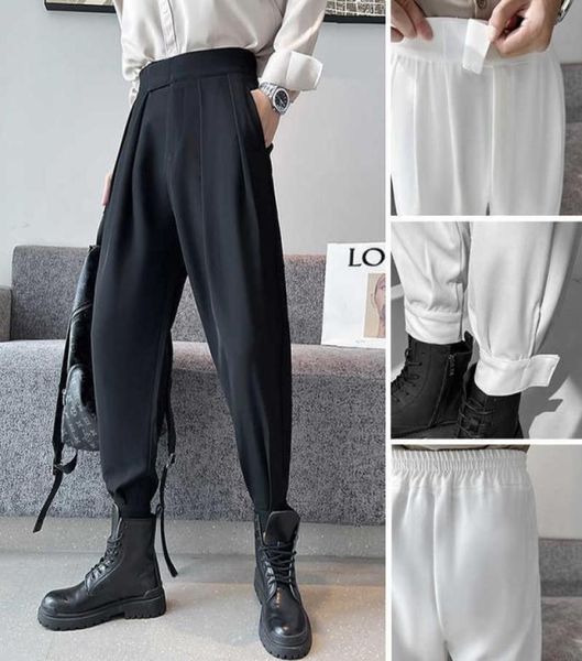 

men039s pants high street elastic waist men039s suit pants fashion design oversized hip hop black harem pant korean style ma2453706
