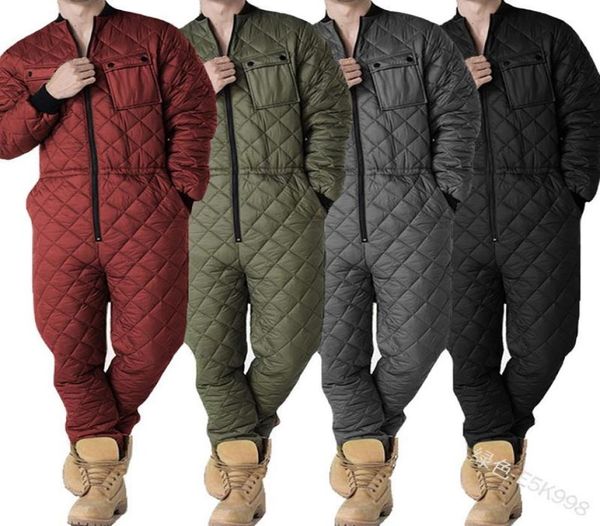 

mens onepiece long sleeve rompers winter warm garment new zipper playsuits men homewear autumn winter solid overalls jumpsuit9483856, Gray