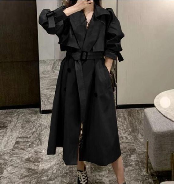 

windbreaker coat women's- spring new maj little fragrance mid length high grade women's coat, Tan;black