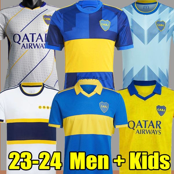 

23 24 boca juniors cavani soccer jerseys janson zeballos 2023 2024 benedetto maradona medina varela home away third football shirt men kids, Black;yellow