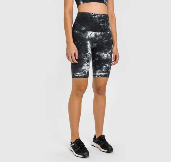 

t high waist yoga capri women039s shorts tie dyed skin friendly biker short sports tights casual workout beach leggings pa7330693, White;black