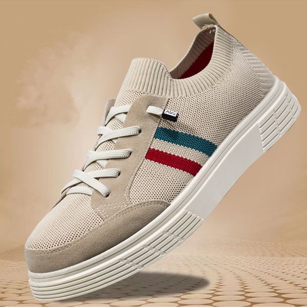 

large size flying woven men's shoes hiking shoes designer mens shoe summer autumn outdoor sports black knit sneakers casual trainers fa