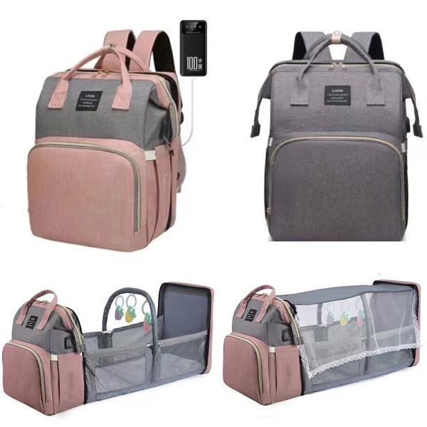 

diaper bags mommy baby diapers backpack changing pad shade mosquito net usb charging stroller hanging pocket toys 230818