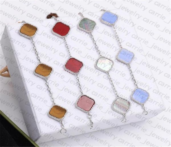 

designer bracelets classic clover bracelet fashion five flower for man woman gold silver optional 18 color 461385, Golden;silver