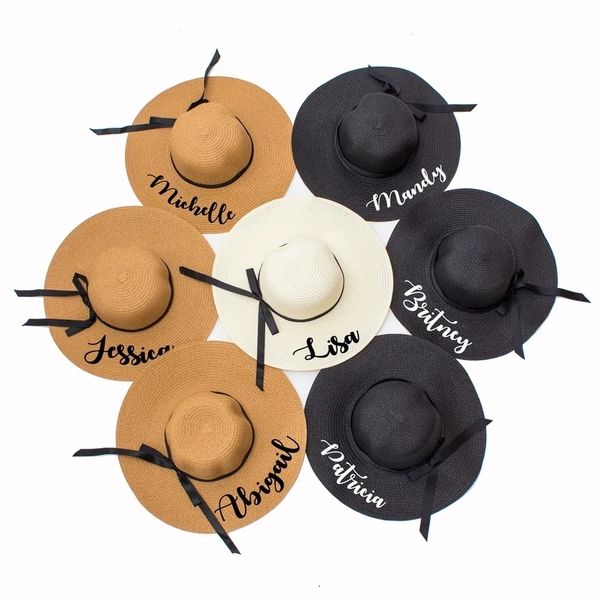 

berets customized beach hat floppy hats bride personalized mrs bridesmaid gift bridal summer 230818, Blue;gray