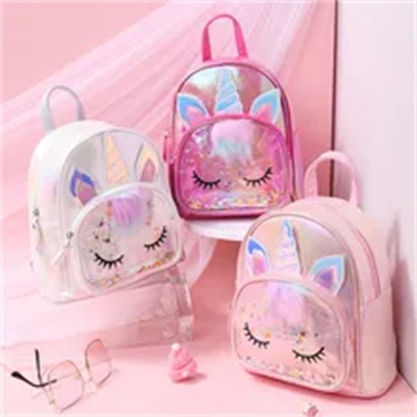

junyeh kids girl unicorn backpack cute sequin cartoon school bags for kindergarten children's backpacks decoration a2, Black