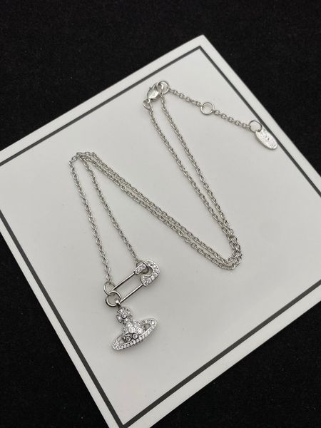 

pearl rhinestone necklace women for women jewelry chain baroque pearl necklaces gift jewelry designer multilayer clavicle, Silver