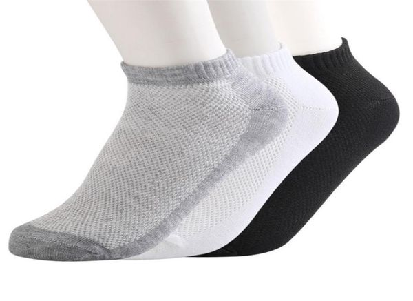 

20pcs10pair breathable men039s socks short ankle socks men solid mesh male boat invisible cotton1464719, Black