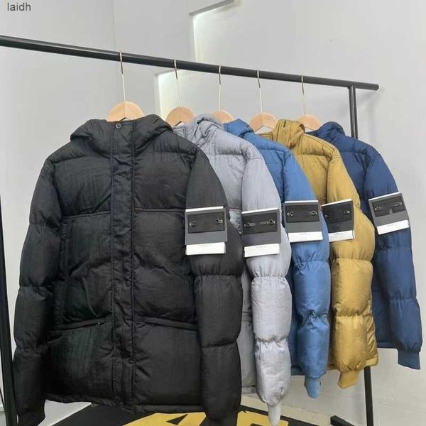 

designers mens down jacket winter reflective cotton metal nylon waterproof and warm thickened jackets coats stonenjuv, Black