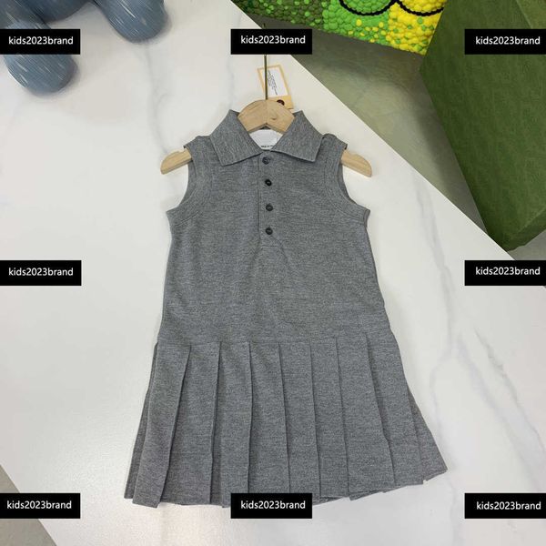 

girl clothing kids skirt baby dress child summer breathable lapel collar and sleeveless design elegant new size 100-160 cm feb18, Red;yellow