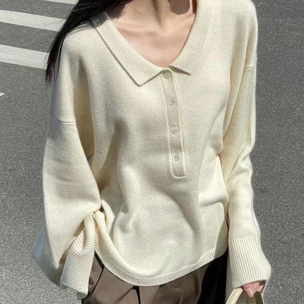 

women polo collared loose knitted sweater toteme, Black;brown