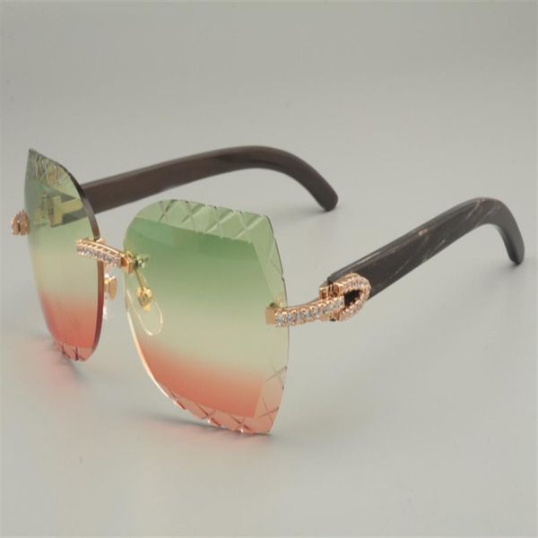 

2019 years new natural black pattern horn sunglasses 830059-b personalized diamond engraved lens sunglasses size 58-18-140mm s269z, White;black
