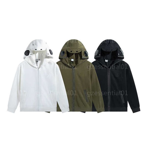 

men designer hoodies cp sweatshirt jacket eyeglasses hat loose zip embroidered letters mens and womens hooded jackets streetwear designer ho, Black