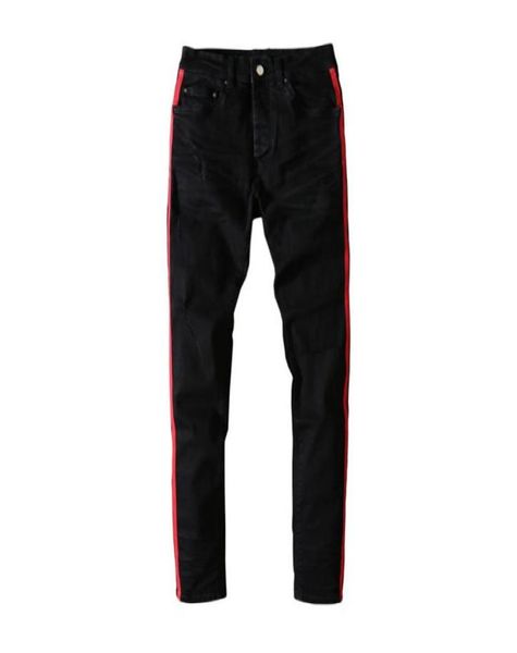 

2021 tiktok high quietly mens fashion straight slim ripped jeans trousers men streetwear motorcycle biker jean pants size 2938 5203778822, Blue
