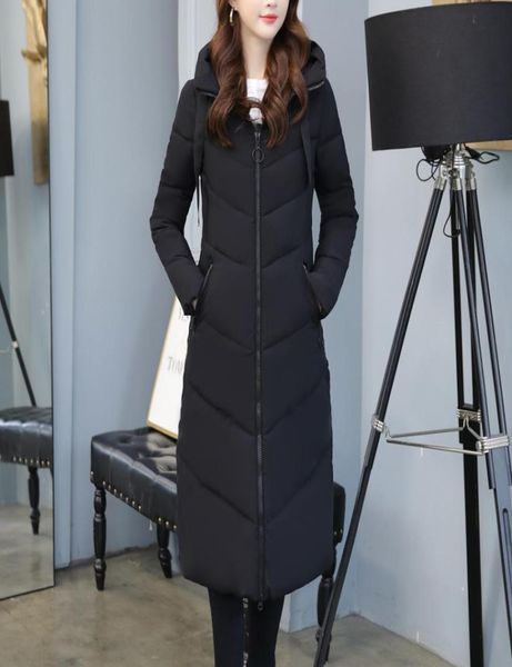 

big pocket women parks feminine coat clothing warm jacket winter parkas long outerwear fashion oversize coats womensg309313547, Black
