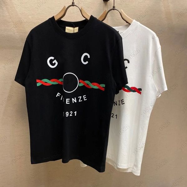 

designer womens t-shirt popular graphic letter print correct black and white pure cotton o neck casual vacation shirt tees